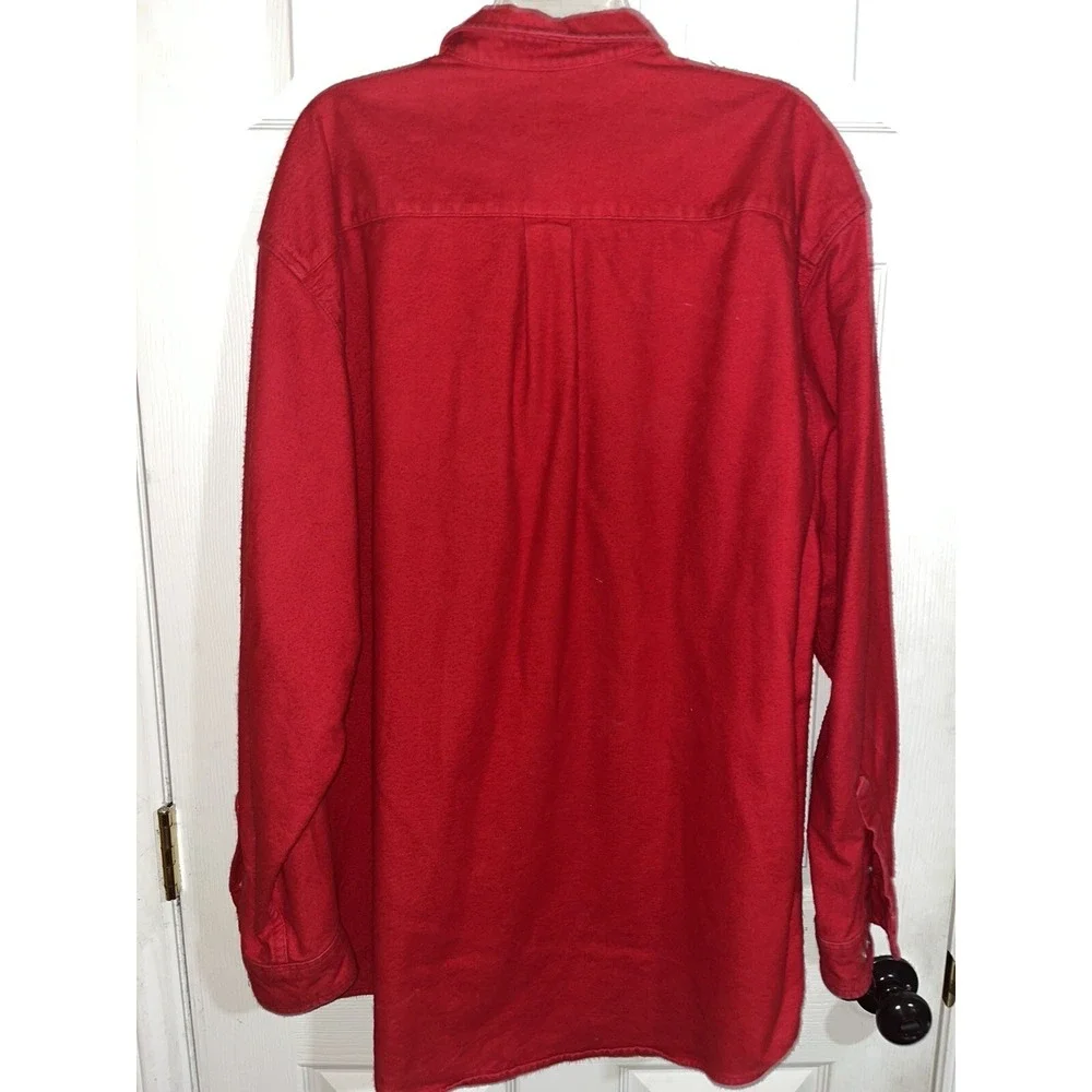 Vintage Eddie Bauer Red Flannel shirt mens xl tall button up , Heavy Thick chore
